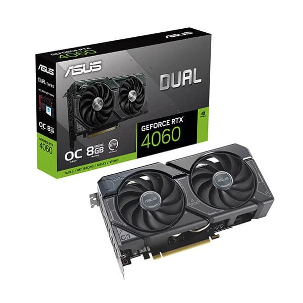 ASUS Dual GeForce RTX 4060 OC Edition 8GB GDDR6 Graphic Card - Green Apple Compunet