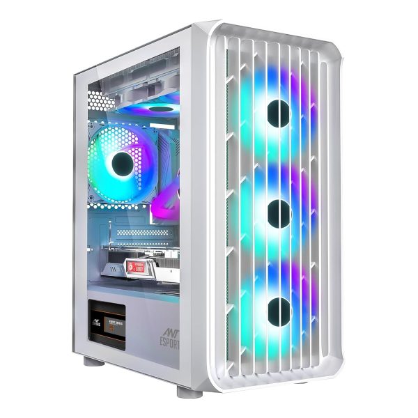 Ant Esports 205 Air ARGB Gaming Cabinet (White) - Green Apple Compunet