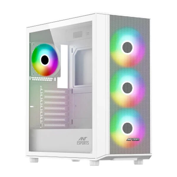 Ant Esports 411 Air ARGB (E-ATX) Mid Tower Cabinet (White) - Green Apple Compunet