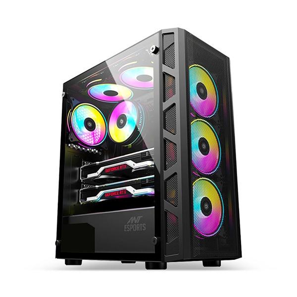 Ant Esports 510 Air ARGB Mid Tower Cabinet (Black) - Green Apple Compunet