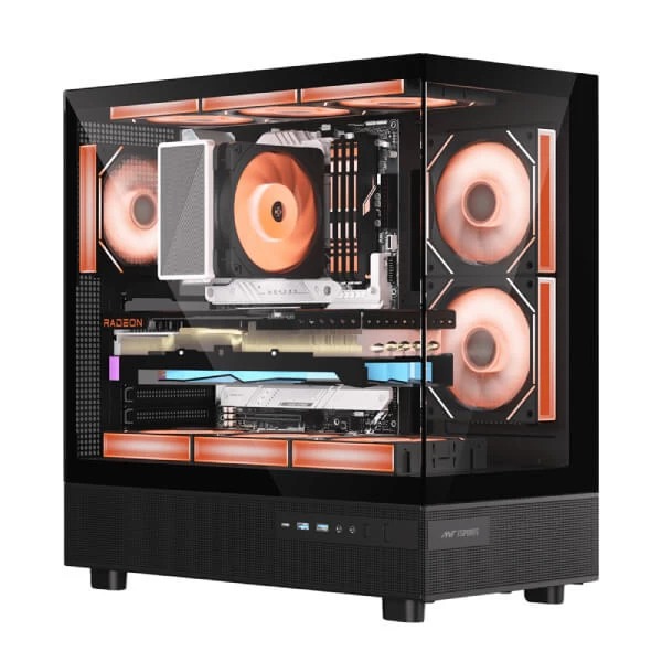 Ant Esports Crystal X6 ARGB (ATX) Mid Tower Cabinet (Black) - Green Apple Compunet