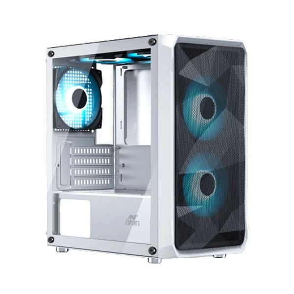 Ant Esports ICE-100 Air Mini Mesh (M-ATX) Mini Tower Cabinet (White) - Green Apple Compunet