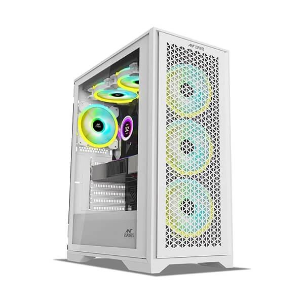 Ant Esports ICE-4000 RGB (ATX) Cabinet (White) - Green Apple Compunet