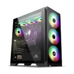 Ant Esports ICE-590TG ARGB (E-ATX) Mid Tower Cabinet (Black)