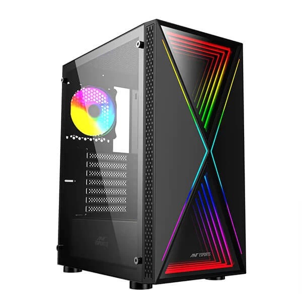 Ant Esports Infinity X (ATX) Mid Tower Cabinet (Black) - Green Apple Compunet