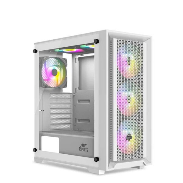 Ant Esports SX7 Mid-Tower Gaming Cabinet White - Green Apple Compunet