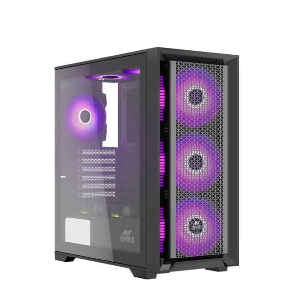 Ant Esports SX7 Auto RGB (ATX) Mid Tower Cabinet (Black) - Green Apple Compunet