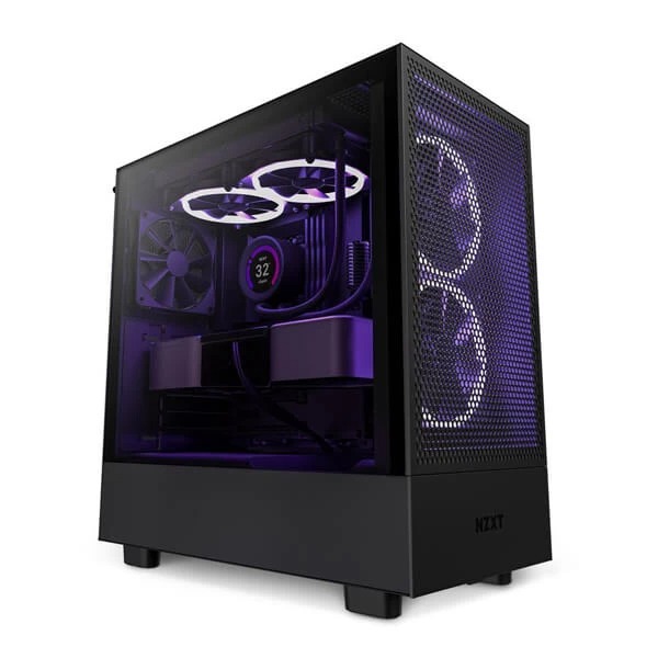 NZXT H5 Flow (E-ATX) Mid Tower Cabinet (Black) - Green Apple Compunet