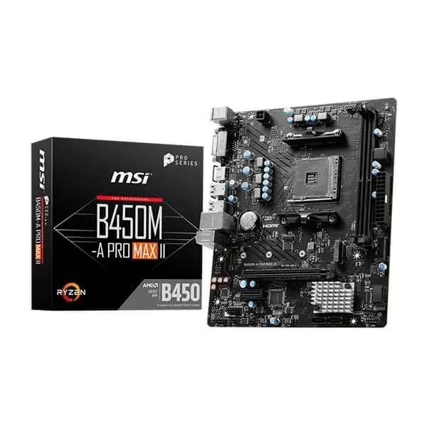 MSI B450M-A Pro Max II AMD mATX Motherboard - Green Apple Compunet
