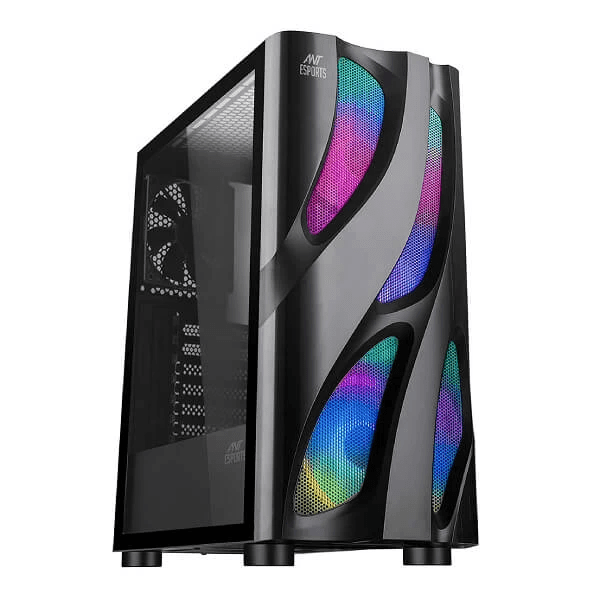 Ant Esports ICE-320TG Mid Tower Gaming Cabinet - Green Apple Compunet