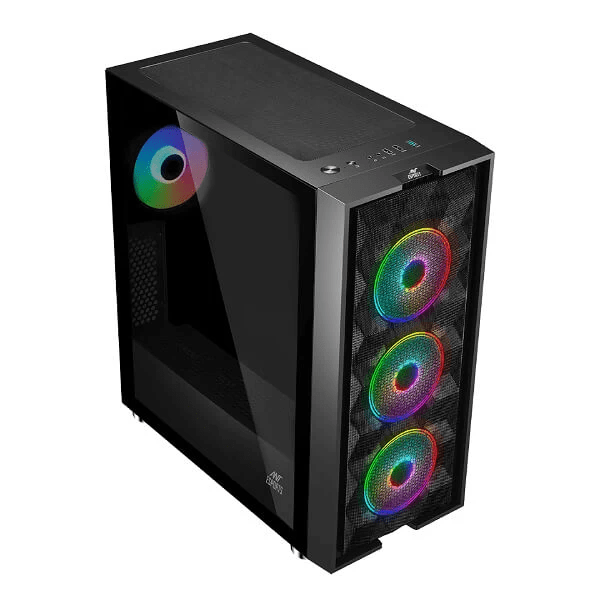 Ant Esports ICE-521MT Mid Tower Gaming Cabinet with Transparent Tempered Glass - Green Apple Compunet