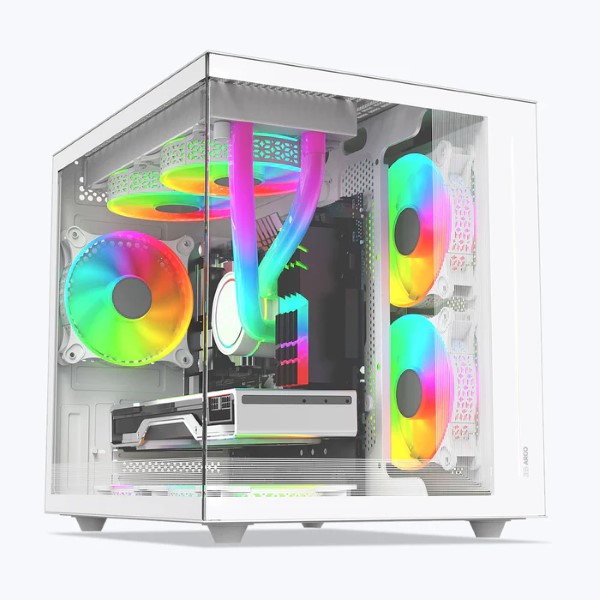 ZEBRONICS Argo Cube Gaming Cabinet – White - Green Apple Compunet