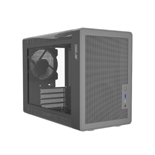 Ant Esports Box C Air (M-ATX) Mid Tower Cabinet (Grey) - Green Apple Compunet