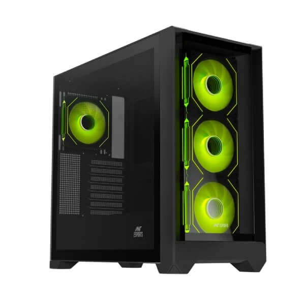 Ant Esports 621 C3 ARGB (ATX) Mid Tower Cabinet (Black) - Green Apple Compunet