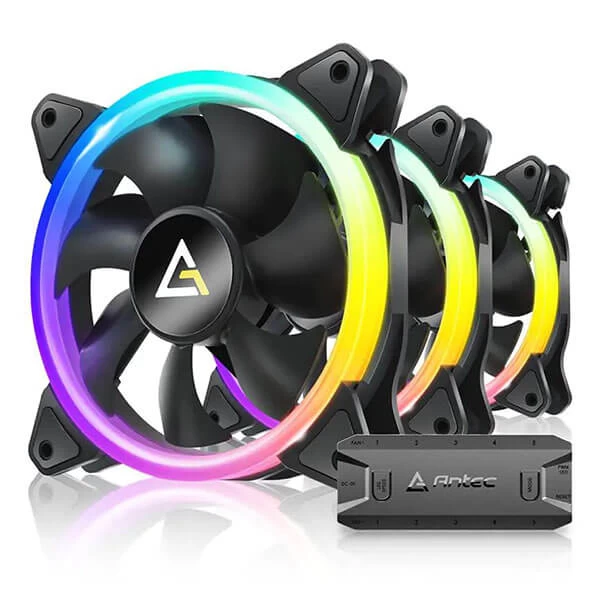 Antec Neon 120mm PWM Triple Case Fan ARGB With Controller - Green Apple Compunet