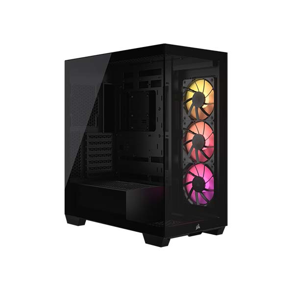 CORSAIR 3500X ARGB Tempered Glass Mid-Tower PC Case (Black) - Green Apple Compunet