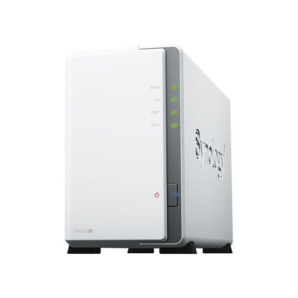 Synology DiskStation DS223J Network Attached Storage Drive (White) - Green Apple Compunet