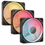 Corsair iCUE LINK LX120-R RGB 120mm PWM Reverse Fans Starter Kit – Black