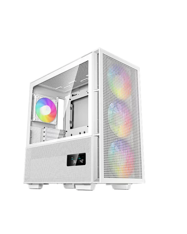 Deepcool CH560 Digital WH Mesh ARGB (E-ATX) Mid Tower Cabinet (White) - Green Apple Compunet