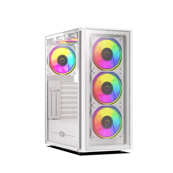 Circle Elegantor X5 ARGB (ATX) Mid Tower Cabinet (White) - Green Apple Compunet