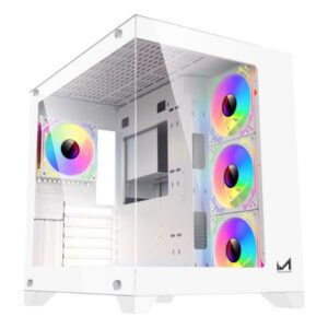 ICEMASTER Dynamite XL PRO Mid-Tower Computer Case/Gaming Cabinet (7 Infinity Argb Fans) | Support EATX,ATX, Micro-ATX, Mini-ITX | Pre-Installed 3 Side Fans,1 Rear Fan & 3 Bottom Fans (White)