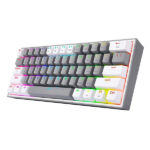 FIZZ PRO K616 – 60% WIRED+2.4GHZ+BT MECHANICAL KEYBOARD GREY AND WHITE (RED SWITCH)