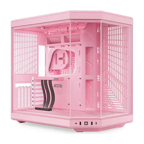 HYTE Y70 Dual Chamber Mid-Tower ATX Computer Case - Strawberry Milk - Green Apple Compunet