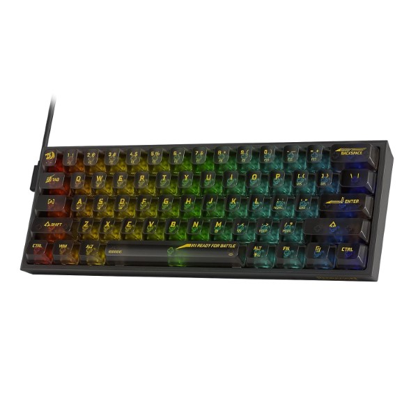 Redragon K617 SE 60% Transparent Wired Mechanical Gaming Keyboard - Green Apple Compunet