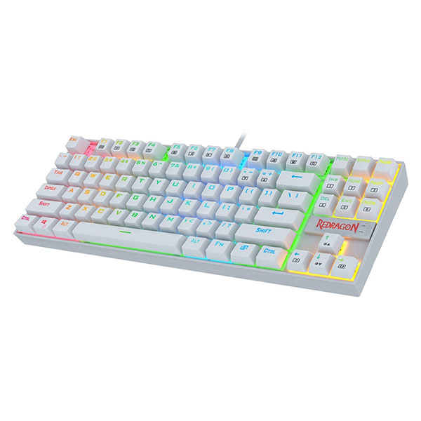 Redragon Kumara K552-RGB LED Backlit USB Mechanical Gaming Keyboard White - Green Apple Compunet