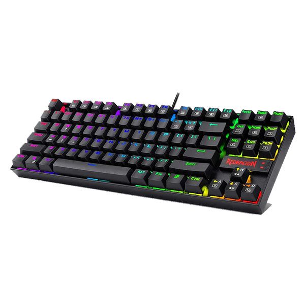 Redragon Kumara K552 Rainbow LED Backlit USB Mechanical Gaming Keyboard Black - Green Apple Compunet