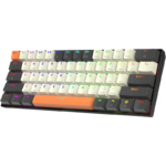 Redragon Caraxes Pro K644 SE – 65% Bluetooth + 2.4GHz Wireless + Wired RGB Mechanical Keyboard Cream/Grey/Orange (Red Switch)