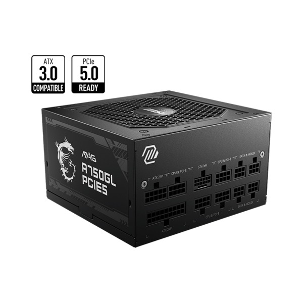 MSI MAG A750GL PCIE5 ATX 3.0 80 Plus Gold Modular PSU - Green Apple Compunet