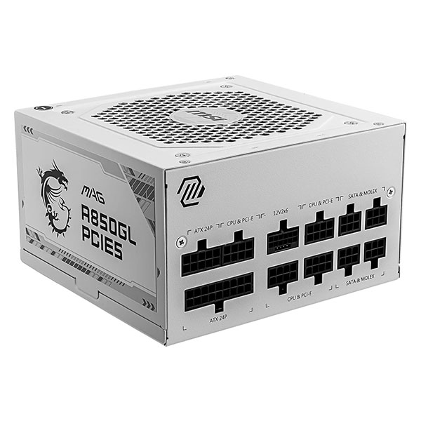 MSI MAG A850GL PCIE5 850W 80 Plus Gold Fully Modular Power Supply (White) - Green Apple Compunet