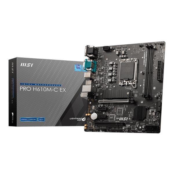 MSI PRO H610M-C EX DDR5 LGA 1700 M-ATX Motherboard - Green Apple Compunet