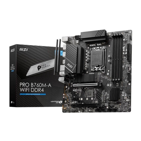 MSI Pro B760M-A WIFI DDR4 Intel Motherboard Supports Intel 12th , 13th & 14th Gen Processors - Green Apple Compunet