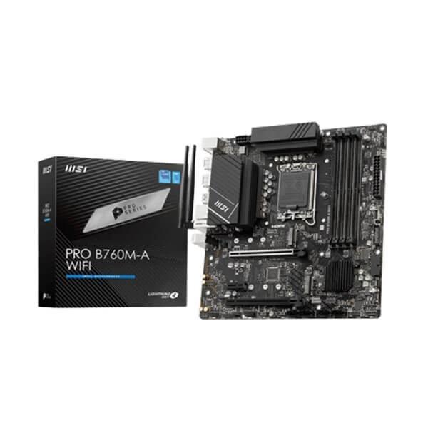 MSI Pro B760M-A WIFI DDR5 Motherboard Supports Intel 12th , 13th & 14th Gen Processors - Green Apple Compunet