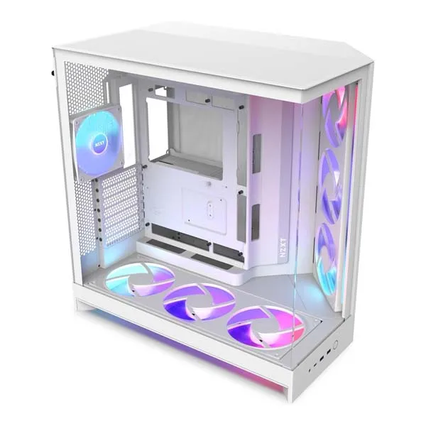 NZXT H9 Flow RGB+ (2025) Large Dual-Chamber ATX Mid-Tower Airflow PC Case (White)