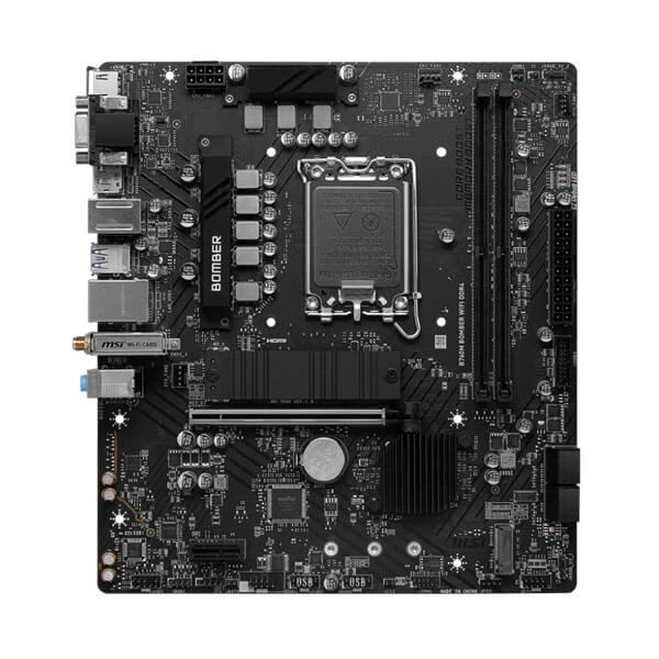 MSI B760M Bomber WIFI DDR4 Motherboard Supports Intel 12th , 13th & 14th Gen Processors - Green Apple Compunet