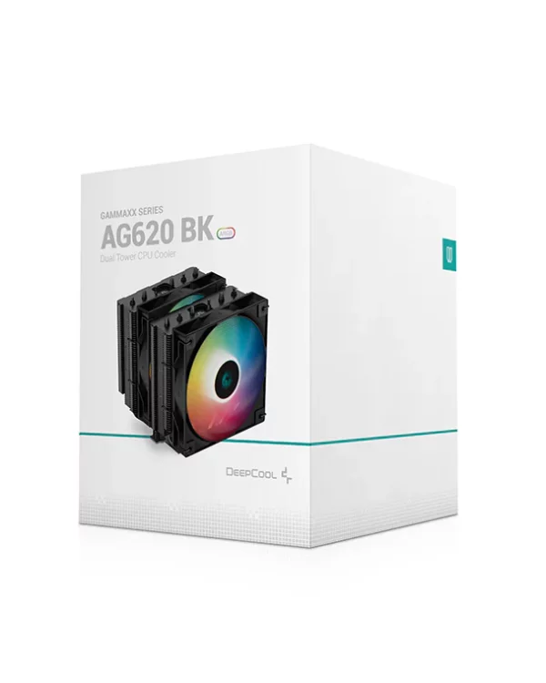 Deepcool Gammaxx AG620 BK ARGB 120mm Dual Tower CPU Air Cooler (Black) - Green Apple Compunet
