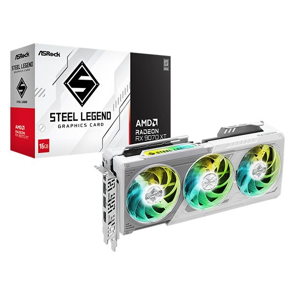 ASRock RX 9070 XT Steel Legend 16GB Graphics Card - Green Apple Compunet