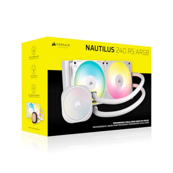 Corsair Nautilus 240 RS ARGB Liquid CPU Cooler (White) - Green Apple Compunet