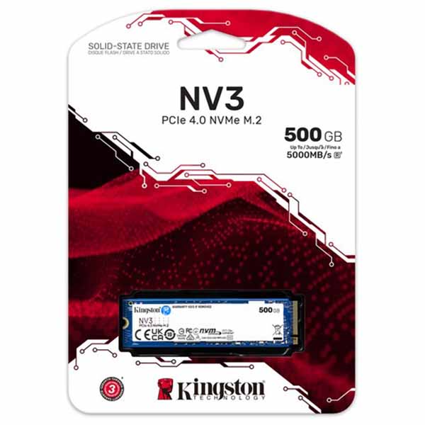 Kingston 500GB NV3 NVMe M.2 PCIe 4.0 SSD - Green Apple Compunet