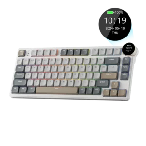 RK ROYAL KLUDGE N80 Low Profile Mechanical Keyboard Pearly Dawn Red Switch