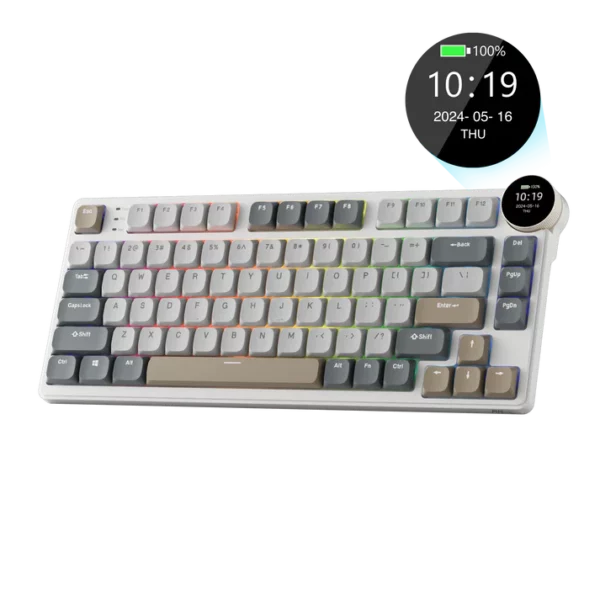 RK ROYAL KLUDGE N80 Low Profile Mechanical Keyboard Pearly Dawn Red Switch