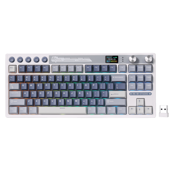 RK ROYAL KLUDGE M87 Wireless Gaming Keyboard Cream Switch – Blue - Green Apple Compunet