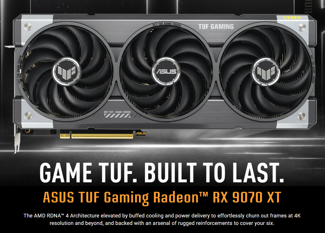 ASUS TUF Gaming RX 9070 XT OC Edition 16GB GDDR6 Graphics Card - Green Apple Compunet