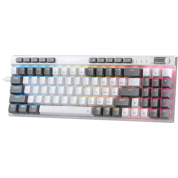 Redragon Magicwand SE K655 75% Wired Mechanical Keyboard White and Grey (Quiet Linear Red Switch) - Green Apple Compunet