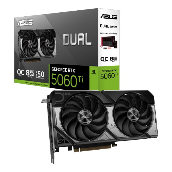 ASUS Dual GeForce RTX 5060 Ti 8GB GDDR7 OC Edition Graphics Card - Green Apple Compunet