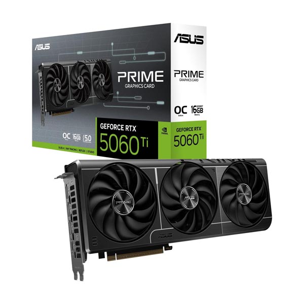 ASUS PRIME GeForce RTX 5060 Ti 16GB GDDR7 OC Edition Graphics Card - Green Apple Compunet
