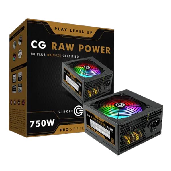 Circle CG Raw Power 750W RGB Pro 80 Plus Bronze SMPS (Black) - Green Apple Compunet